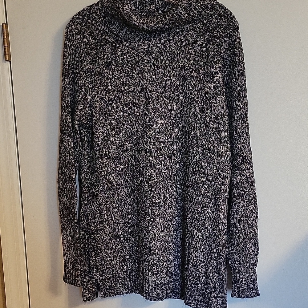 Leo & Nicole Black and White Turtle Neck Sweater